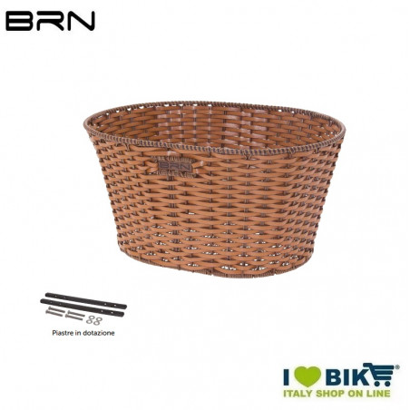 Basket in Faux Leather round honey BRN - 3