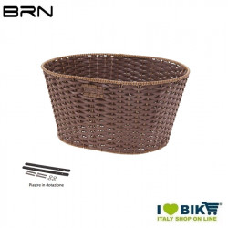 Round faux leather basket Brown BRN - 2