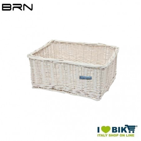 Rectangular white wicker brat basket  - 1