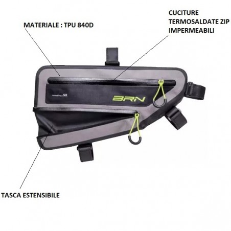 BORSE NOMAD ESTENSIBILI AL TRIANGOLO GRIGIA BRN - 2