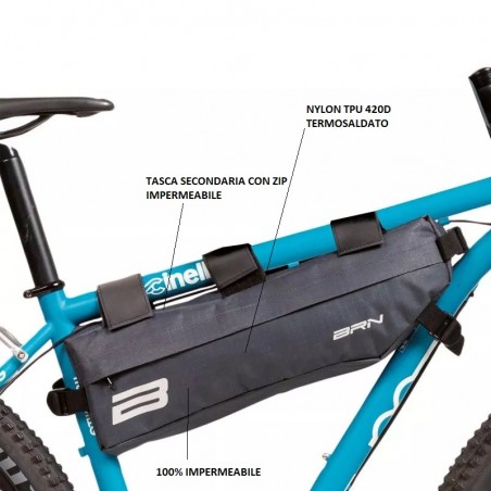 BORSA BRN BIKE TRAVEL AL TELAIO INFERIORE MEDIUM BRN - 2