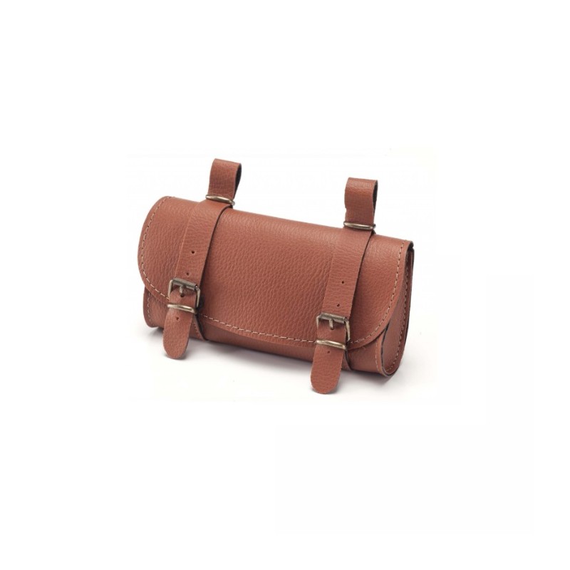 Dark brown imitation leather saddle bag BONIN - 1