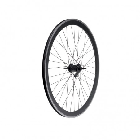 Rear wheel 28 black aluminum hub contropedale (circle 43 mm, pinion incl.)