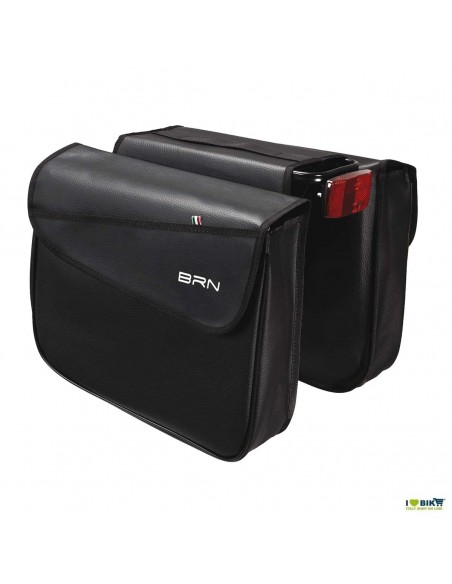 Milan black leatherette saddlebags BRN - 1