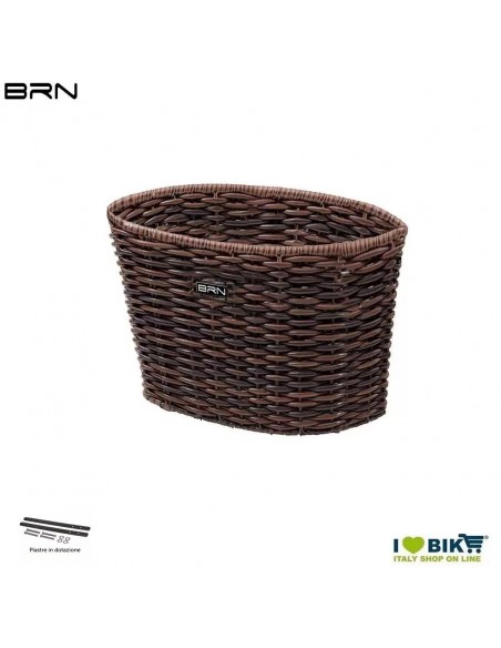 BRN ecowicker front round basket BRN - 1