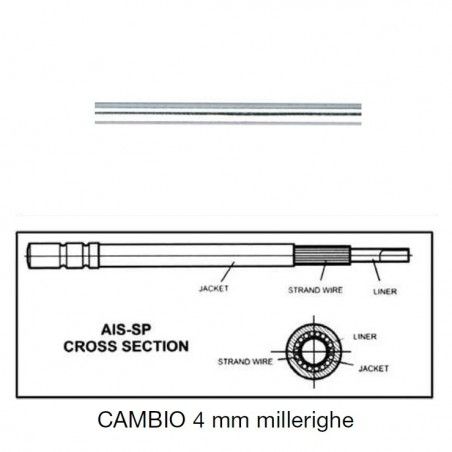 Guaina cambio 4 mm con Teflon tipo millerighe bianca - 1 METRI  - 1