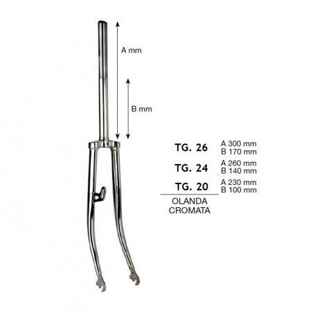 Fork 24 Holland chromed 1 inch tube  - 1