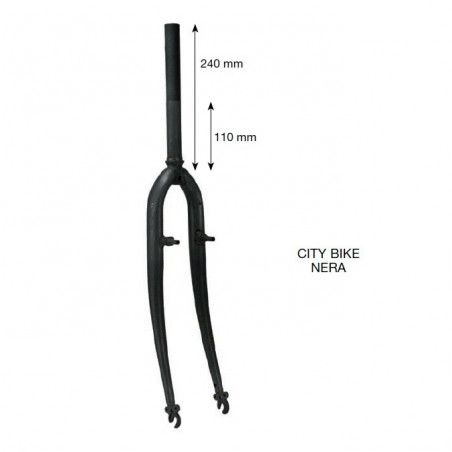Forcella City-bike 28 nera canotto 22 mm  - 1