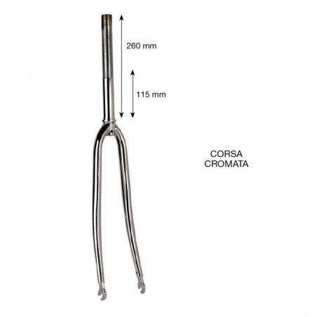 Forcella corsa 28 cromata canotto 1 pollice  - 1