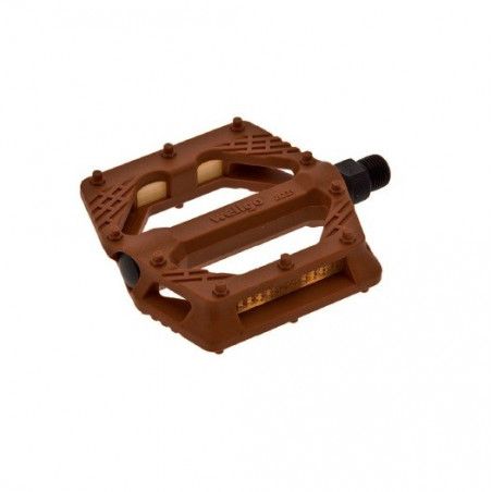 Coppia pedali Fixed/Bmx in plastica con perno grosso 9/16” Miele  - 1
