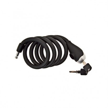 Lucchetto a spirale in Silicone 120 cm x 12 mm nero opaco  - 1