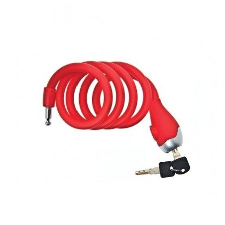 Lucchetto a spirale in Silicone 120 cm x 12 mm rosso opaco  - 1