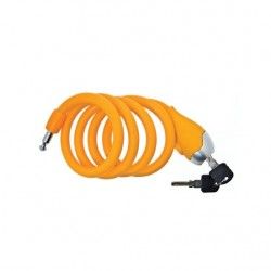 Lucchetto a spirale in Silicone 120 cm x 12 mm arancio opaco  - 1