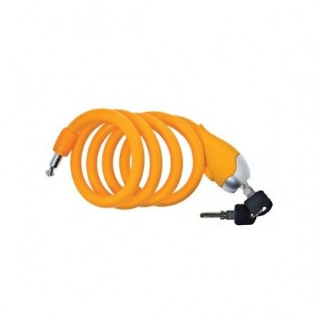Lucchetto a spirale in Silicone 120 cm x 12 mm arancio opaco  - 1