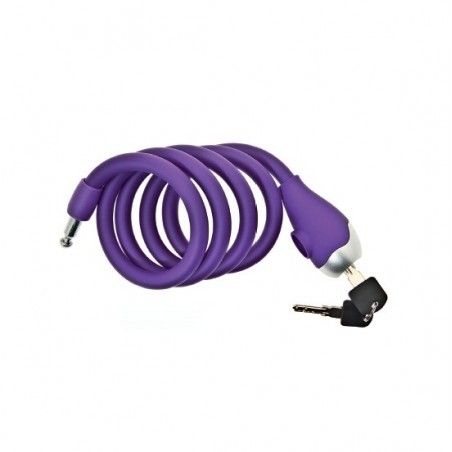 Lucchetto a spirale in Silicone 120 cm x 12 mm lilla opaco  - 1