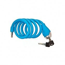 Lucchetto a spirale in Silicone 120 cm x 12 mm blu opaco  - 1