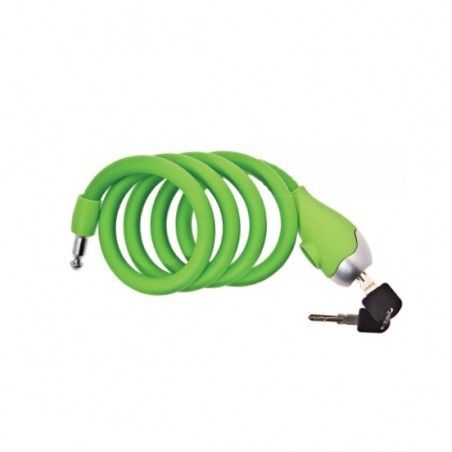 Lucchetto a spirale in Silicone 120 cm x 12 mm verde opaco  - 1