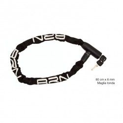 Padlock Chain Blindo 80 cm x 6 mm round mesh fabric in black  - 1