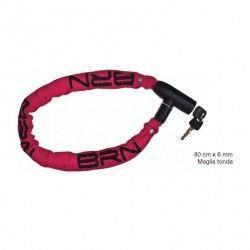 Padlock Chain Blindo 80 cm x 6 mm round mesh fabric in red  - 1