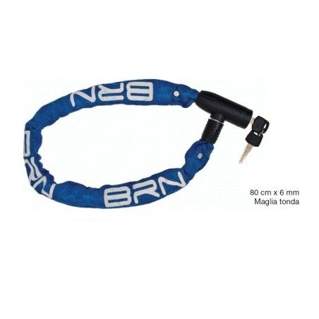 Lucchetto a catena Blindo 80 cm x 6 mm maglia tonda in tessuto blu  - 1
