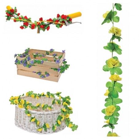 Ghirlanda con fiori gialli per cestino bicicletta BRN - 1