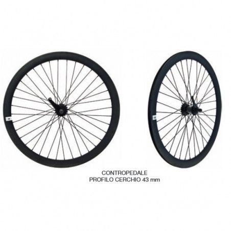 Fixed black pair of wheels with coaster brake hub  - 1