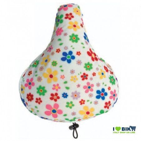 Padded seat cover with white flowers  - 1