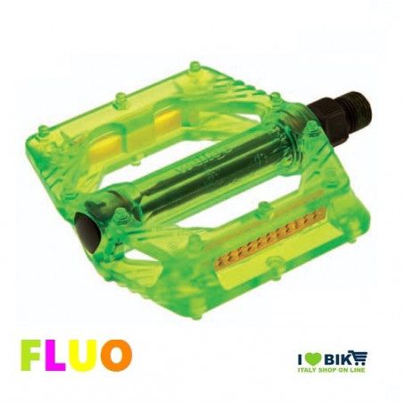 Couple of Pedals Fixed / Bmx plastic pin with large 9/16 "  FLUO green  - 1