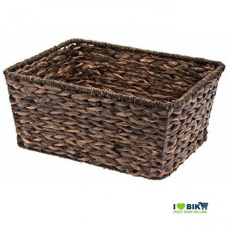 Natural Hyacinth rectangular bike basket BRN - 1