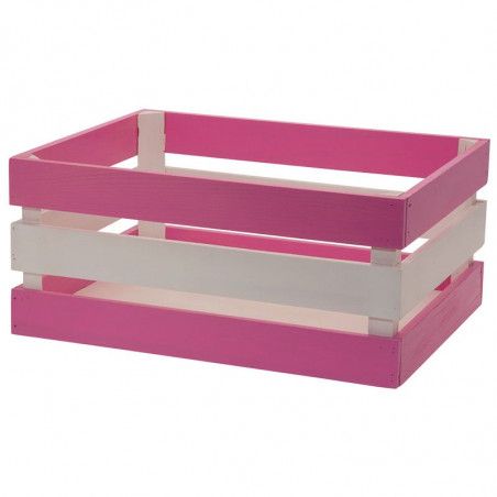 Wood basket Versilia pink white Reinforced BRN - 3