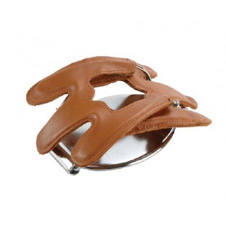 newspaper holder all'espander covered in leather Cigno - 1