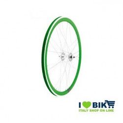Coppia Ruote Bici Fixed Verdi Profilo 40mm scatto fisso pista Colorate