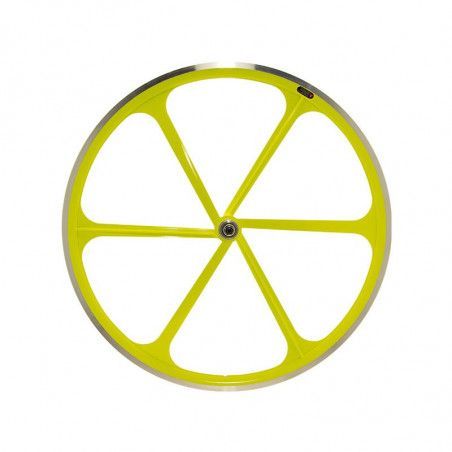 Front wheel Fixed 28 6-spoke aluminum neon yellow RMS - 1