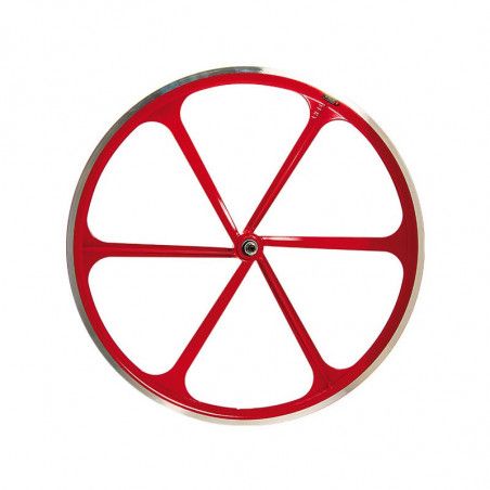 Ruota anteriore Fixed 28 a 6 razze in alluminio rosso RMS - 1