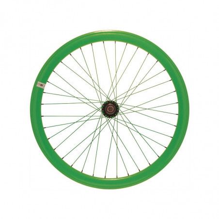 Ruota fixed 28 posteriore verde fluo (cerchio 43 mm)  - 1