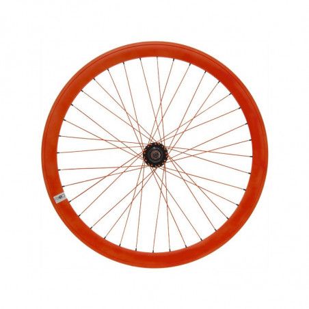 Ruota fixed 28 posteriore arancio fluo (cerchio 43 mm)  - 1