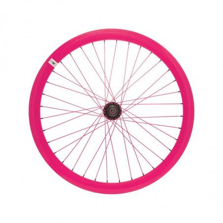 Ruota fixed 28 anteriore fuxia rosa fluo (cerchio 43 mm)  - 1