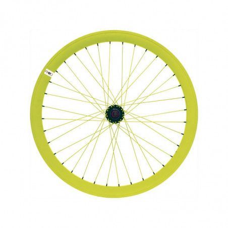 Ruota fixed 28 anteriore giallo fluo (cerchio 43 mm)  - 1