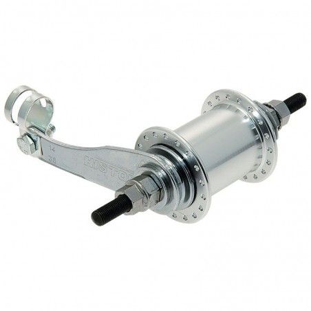 Mozzo in alluminio contropedale silver 36 fori con pignone 18 denti incluso  - 1