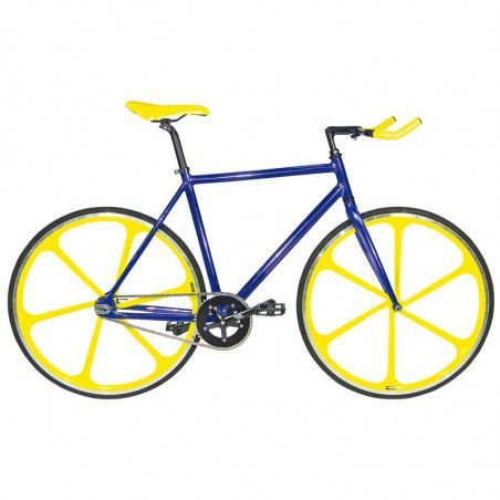 Telaio in alluminio fixed cromovelato blu misura 53 forcella da 1” filettata  - 1