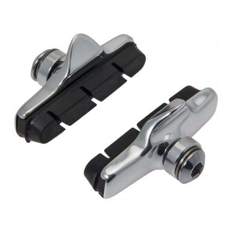 Paio pattini Corsa tipo Campagnolo con scarpetta in alluminio silver  - 1