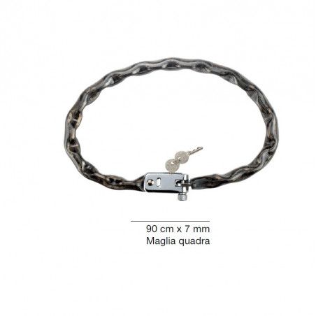 Padlock chain with square mesh with integrated lock DIAM 7 mm  - 1