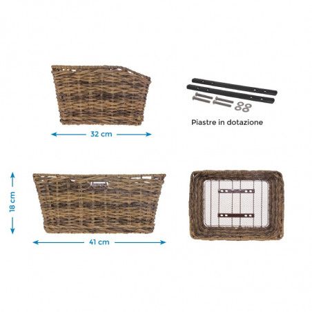 Rattan rectangular basket BRN brown BRN - 2