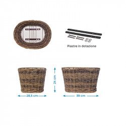 Rattan oval basket BRN gray BRN - 1 2