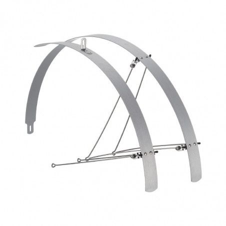 Plates couple fenders aluminum silver 42 mm  - 1