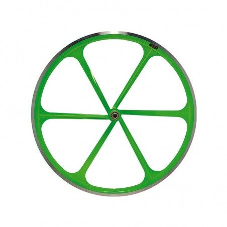 Ruota Posteriore Fixed 28 a 6 razze Fluo verde RMS - 1