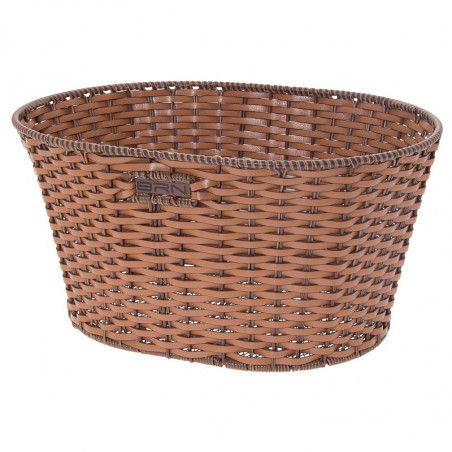 Basket in Faux Leather round honey BRN - 1