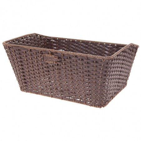 Basket in Faux Leather rectangular brown BRN - 1