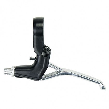 Pair brake levers MTB all aluminum black / silver  - 1