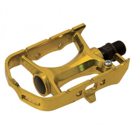 Coppia pedali Urban Mtb/Corsa/Fixed in alluminio giallo  - 1